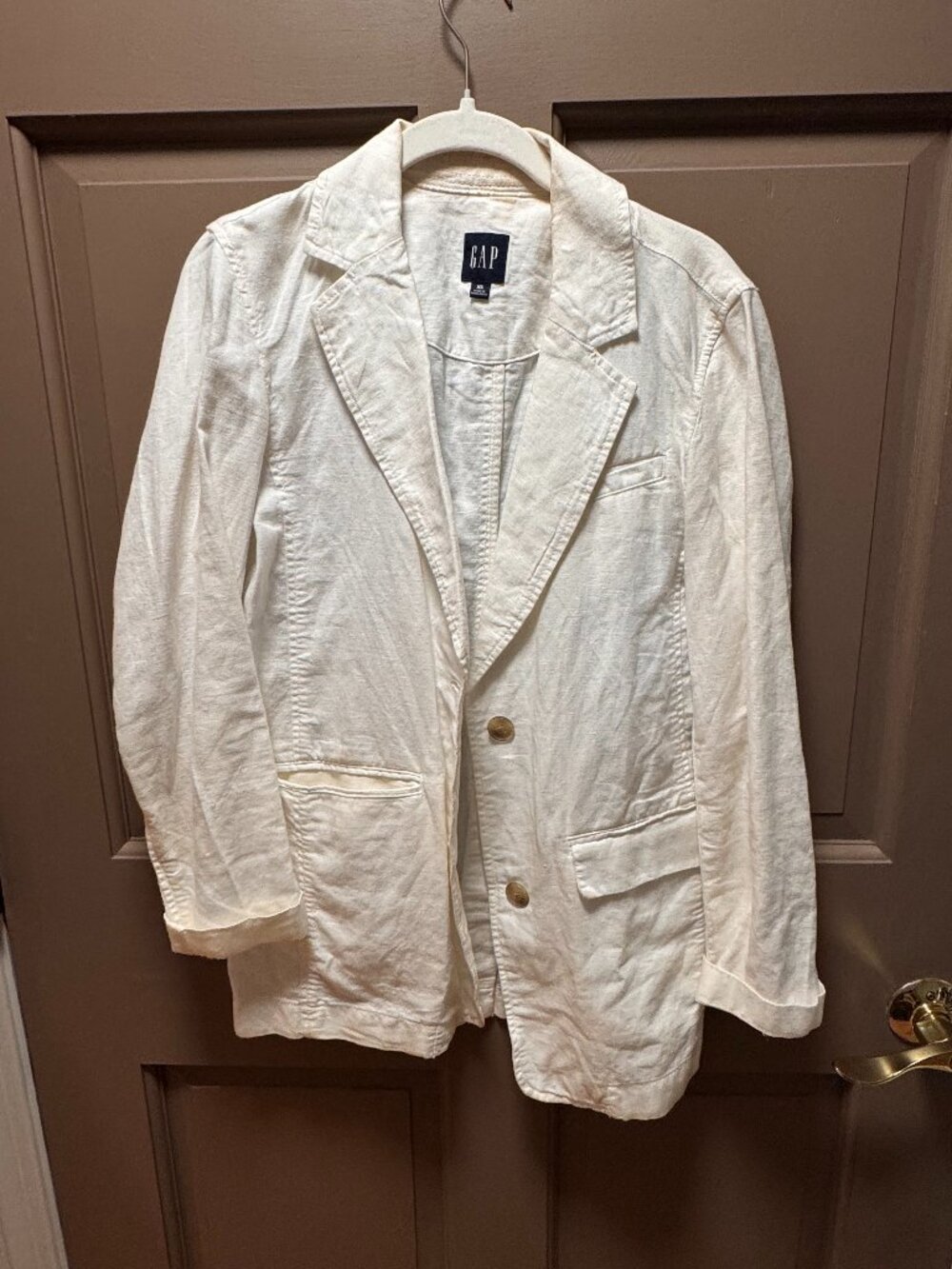 Gap Ivory Casual Notched Lapel Blazer XS